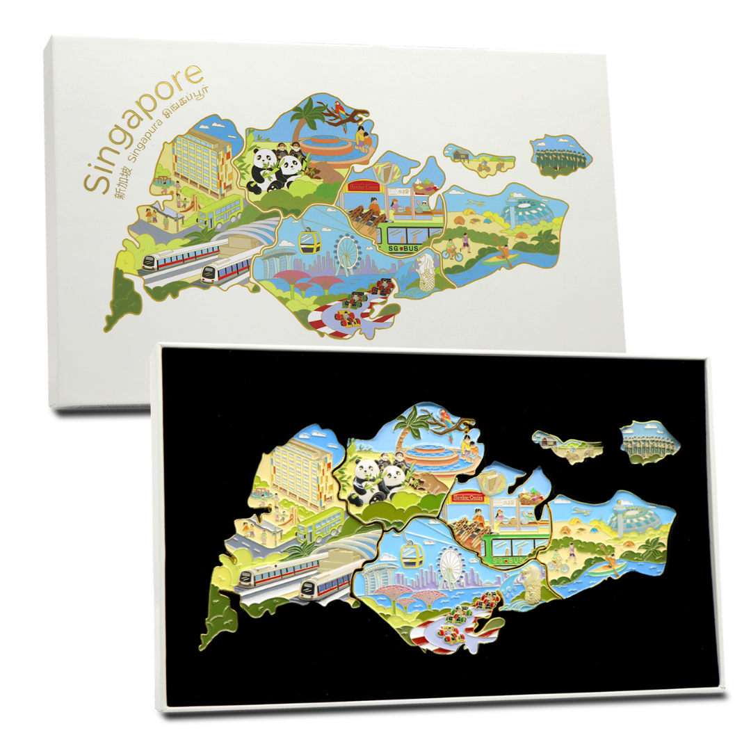 Fascinating Singapore Puzzle Display Set